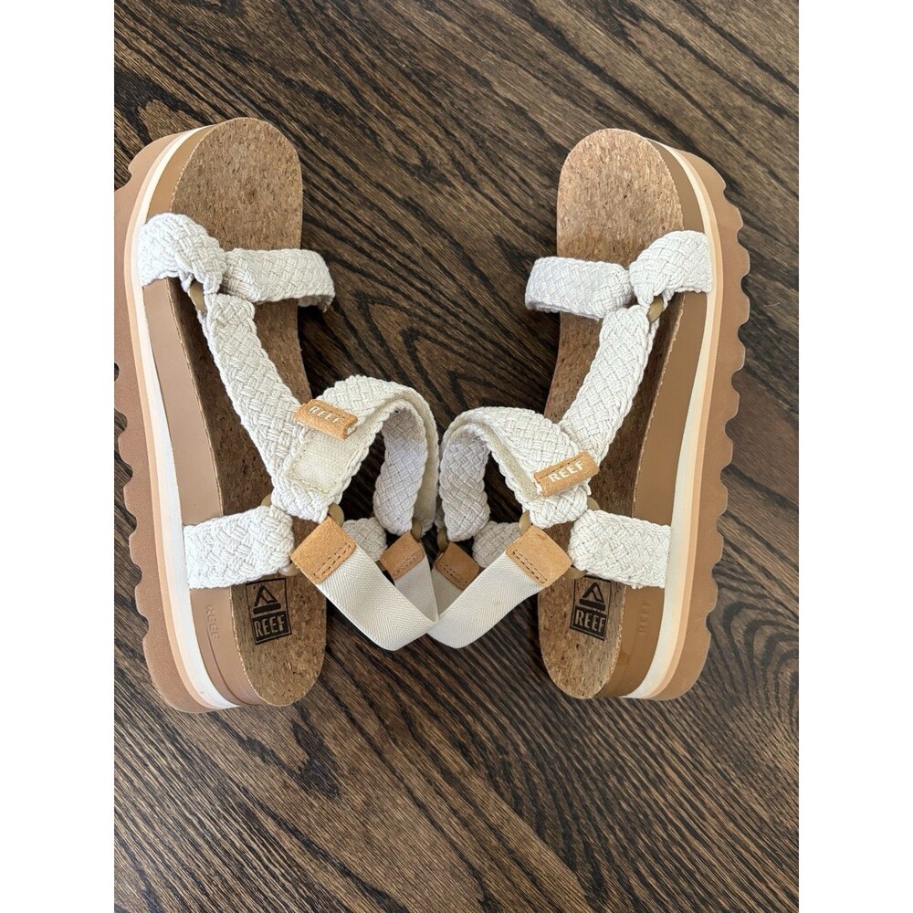 Reef Cushion Rem Hi Sandals Women 9 Slingback Whisper White Beach Travel - Picture 6 of 7